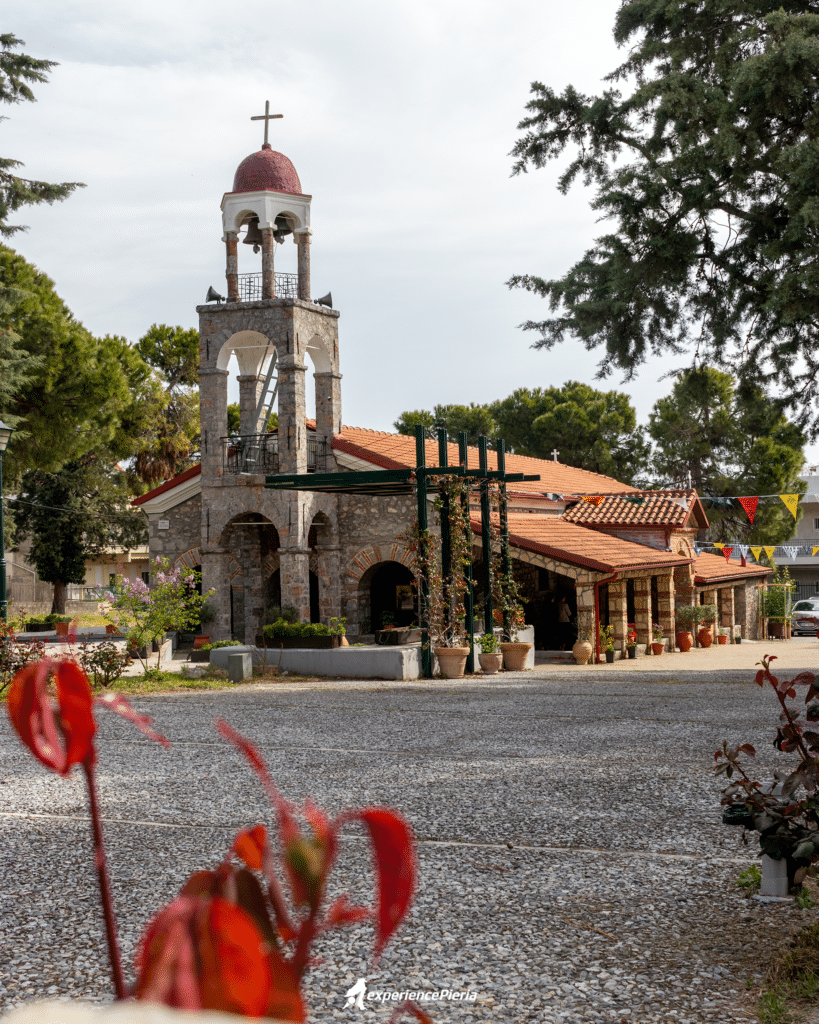 The Church of Agios Georgios was among the trees in Litochoro, during the Greek Easter in Pieria.