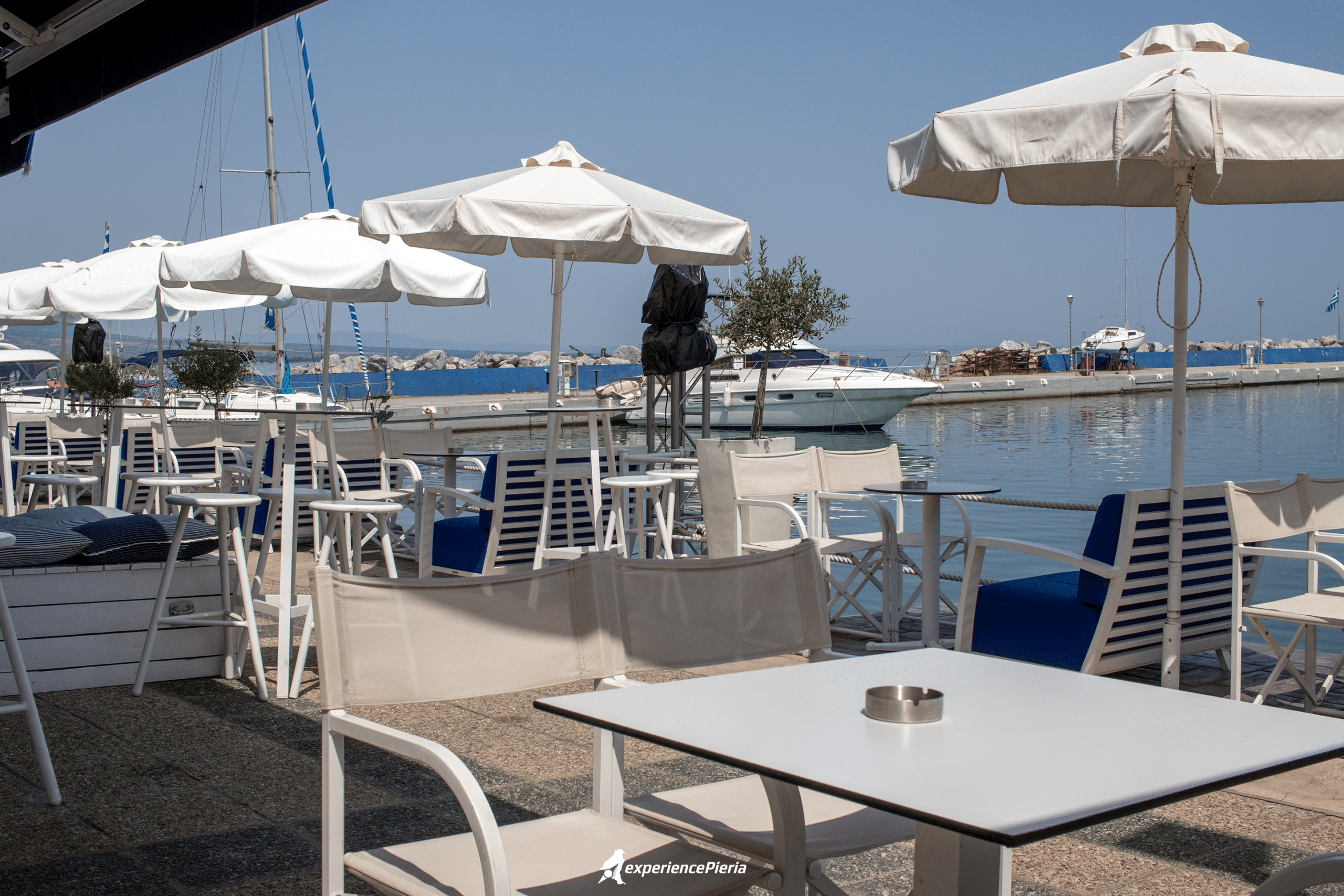 Greek Style beachfront taverns close to Platamonas beach, Pieria region, Greece.