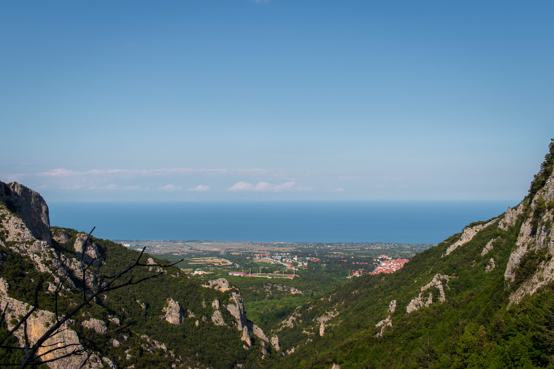 Pieria region mountains and sea