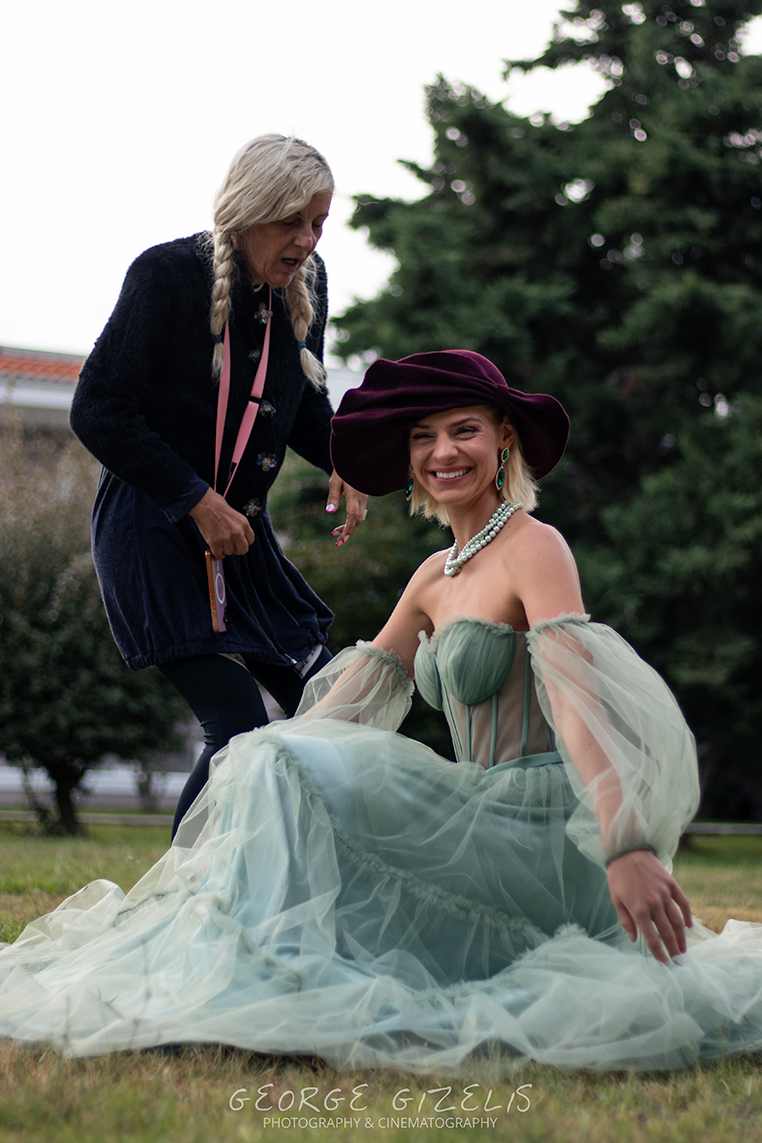 Katerina Konti and Karolina Kloss — OLYMPUS TFP Festival Katerina Konti styling Karolina Kloss at Poseidon Palace during the OLYMPUS TFP Festival